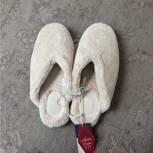 Target Cream Fuzzy Slippers